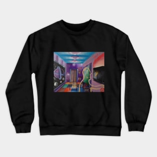 Transparent Man in Hallway Crewneck Sweatshirt